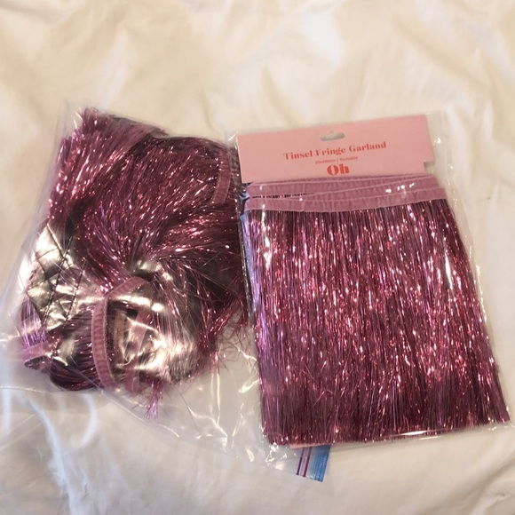 Tinsel Fringe Garland - Pink (2 of them) - Picture 2 of 2